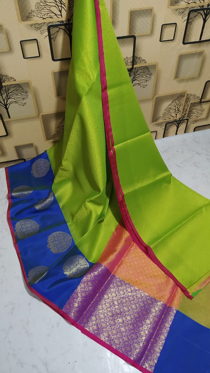 Banarasi Kora Muslin Tanchui Soft Silk Saree