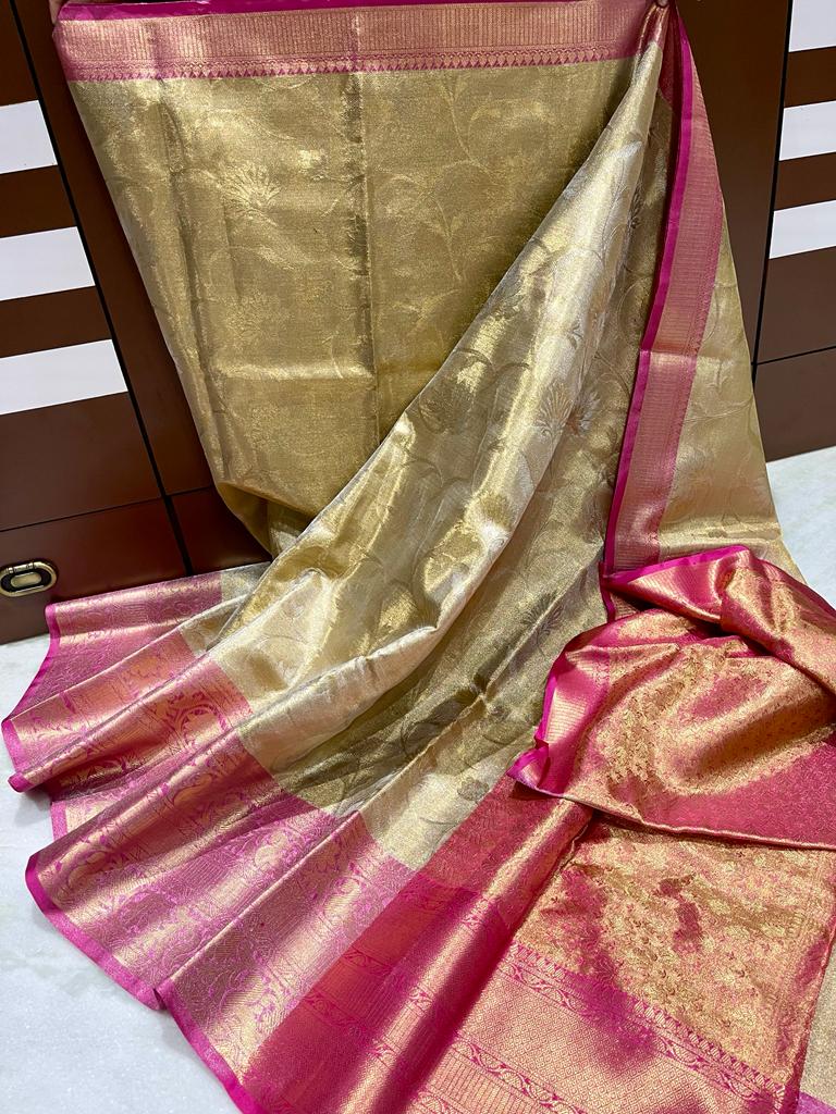 kanchipuram soft tissu fabric saree