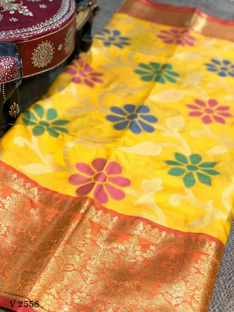 Ikkat Weaving Silk Saree